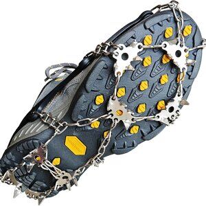 Anti Slip Crampons Ice Cleats for Hiking Snow Boots 28 Spikes(1 Pair(Ask for siz